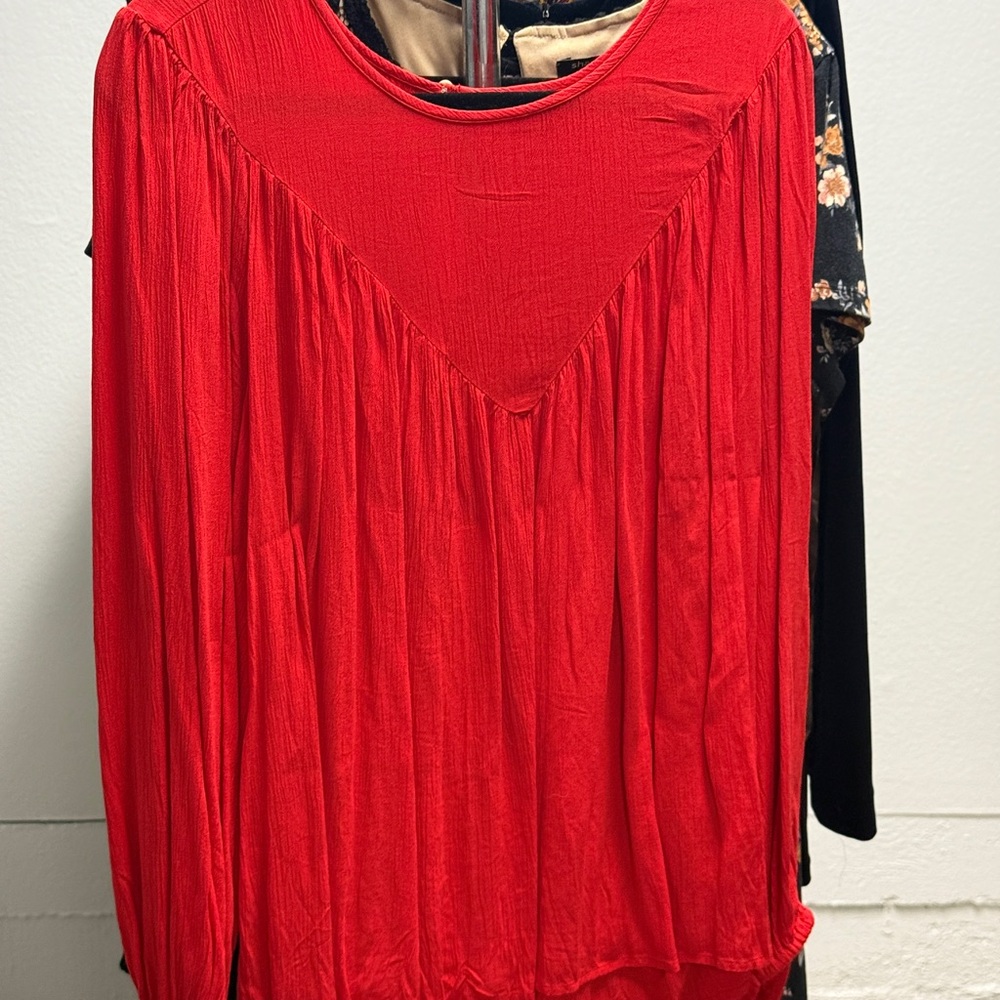 Knox Rose Red Ruched Blouse